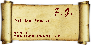 Polster Gyula névjegykártya